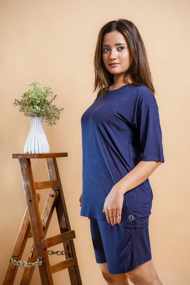 Qalb Ease Tee - Midnight Lotus